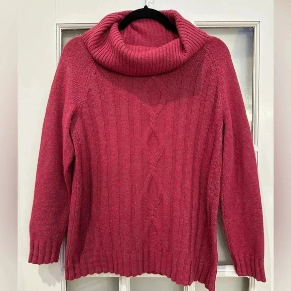 Talbots | Pink Merle Merino Wool Blend Turtleneck Sweater Size MP Medium Petite - Picture 11 of 11